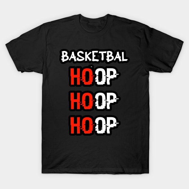 Basketball Ho Ho Ho Hoop Hoop Hoop Red T-Shirt by MaystarUniverse